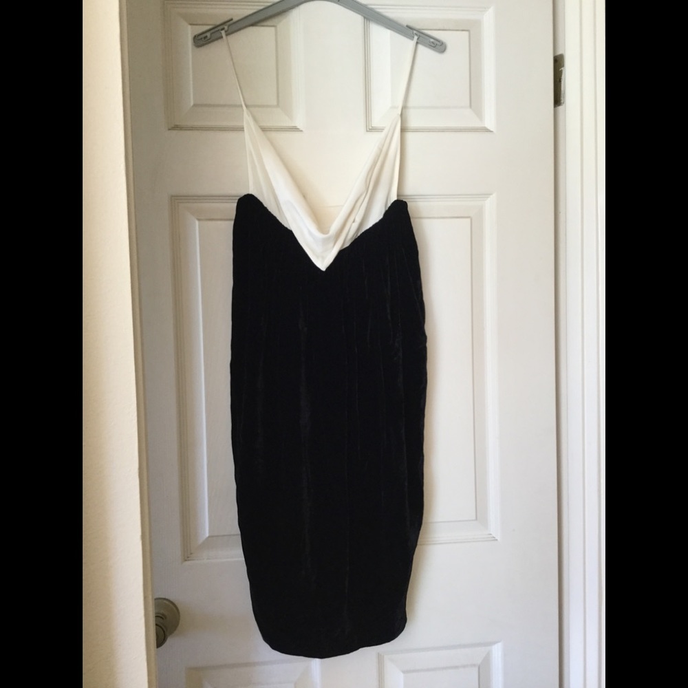 ROCHAS black velvet cocktail dress Italy Elegant Cream Silk